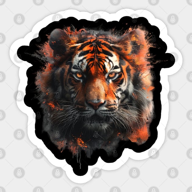 Abstract Tiger Tshirt Design Sticker by B&C Fashion